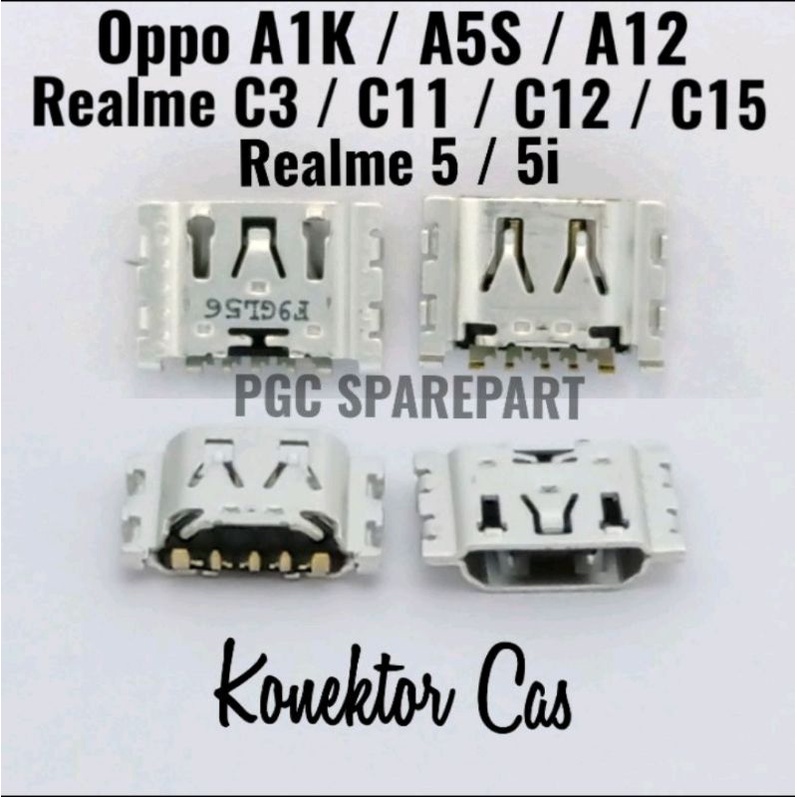 Connector Charger Oppo A1K A5S A12 A15 C3 C11 C12 C15 5 5i - Konektor Cas Original