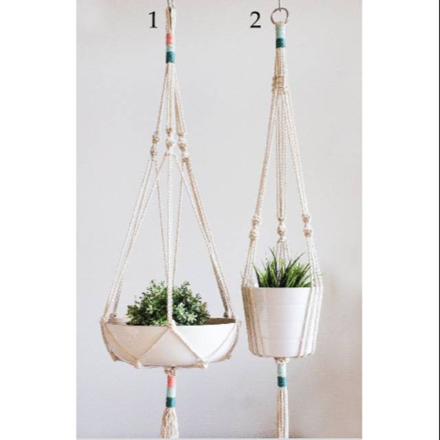 READY STOK) macrame Pot gantung/ macrame plant hanger (POT 026)