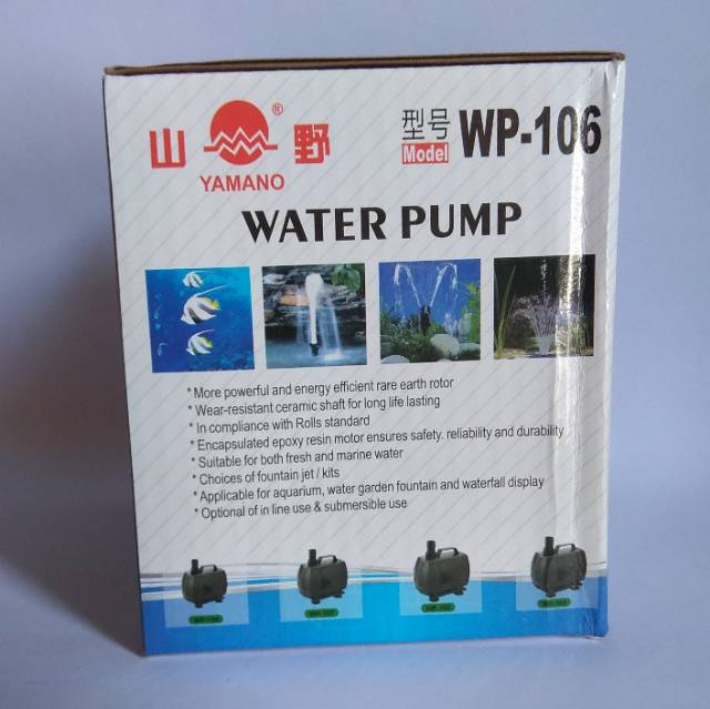 YAMANO 106 WP-106 Pompa Celup Filter Kolam Aquarium Hidroponik waterfall Low Watt Submersible Pump Power Head