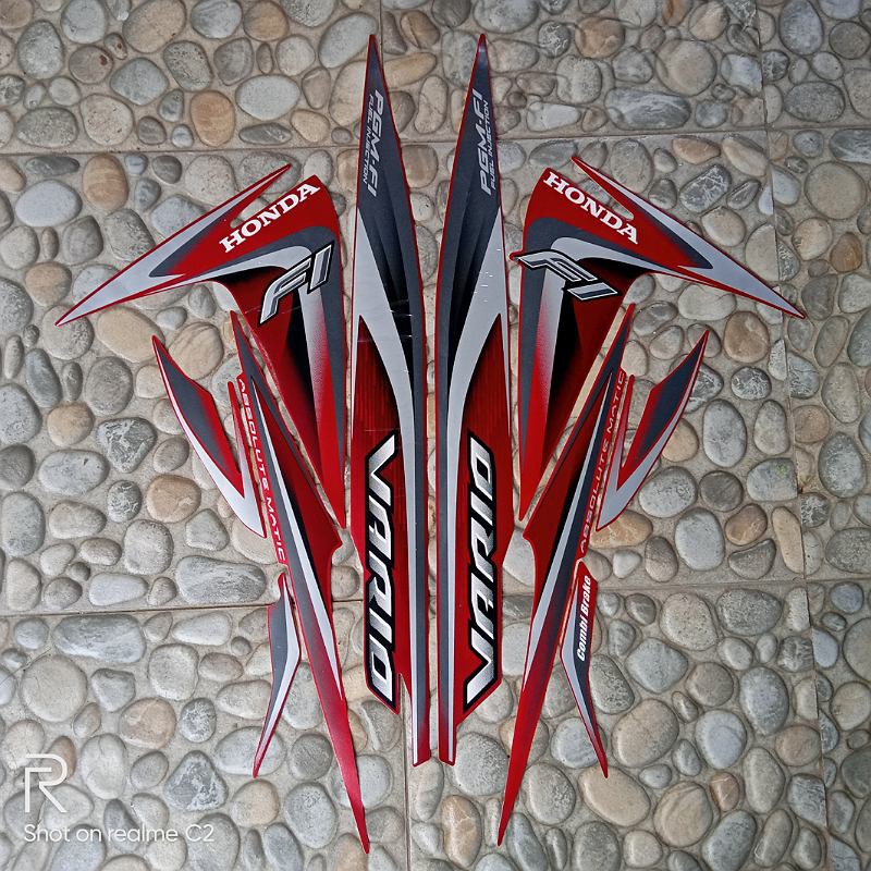stiker striping honda Vario Cw 110 Fi 2014 merah