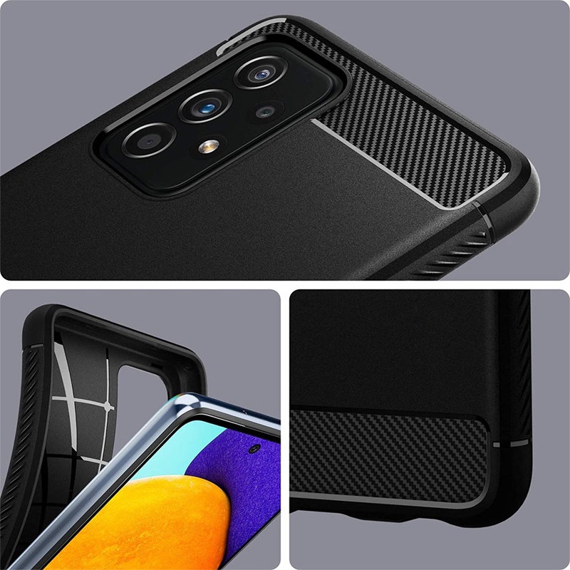 Casing Softcase Samsung Galaxy A52 / A52s 5G IPAKY Carbon Fiber Matte Softcase - Hitam