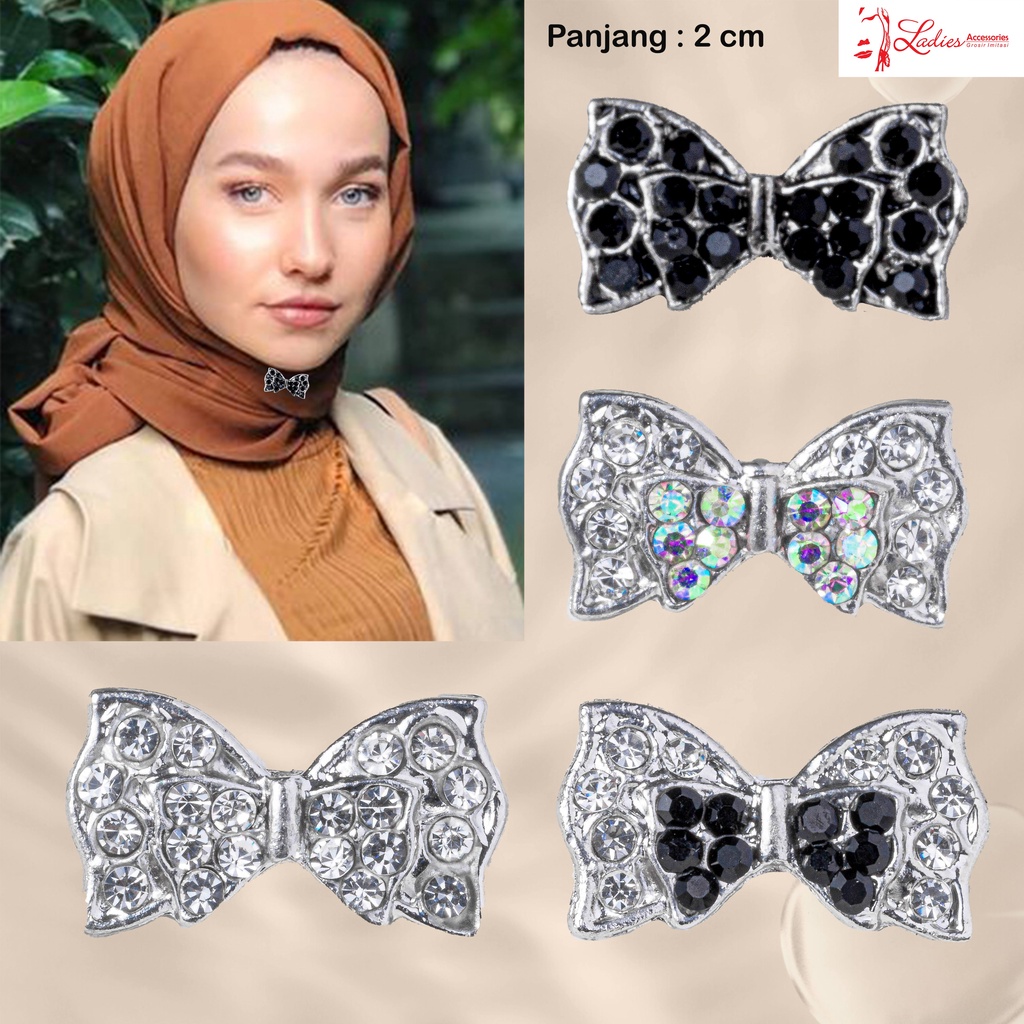 Bros Dagu Korea / Hijab / pashmina / krudung / bros peniti / model pita besar (CM 362)