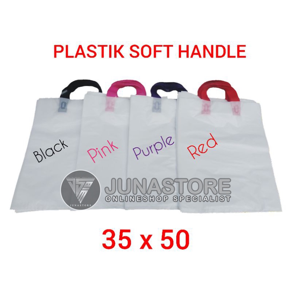 Plastik Shopping Bag / Plastik Soft Handle Kantong Putih REA 35x50