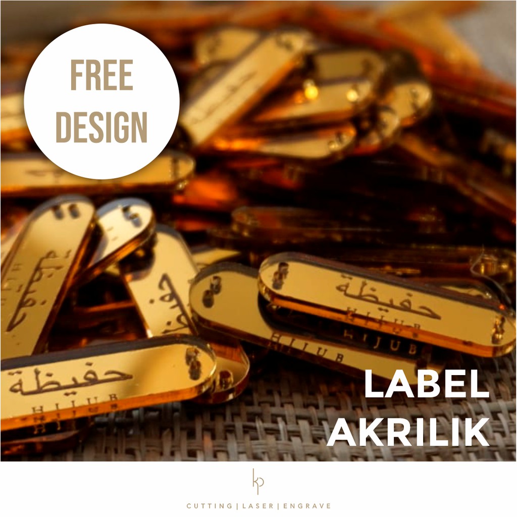 

Label Gold - Emas Hijab / Label produk bahan akrilik mirror emas / Tag Akrilik mirror emas [GD]
