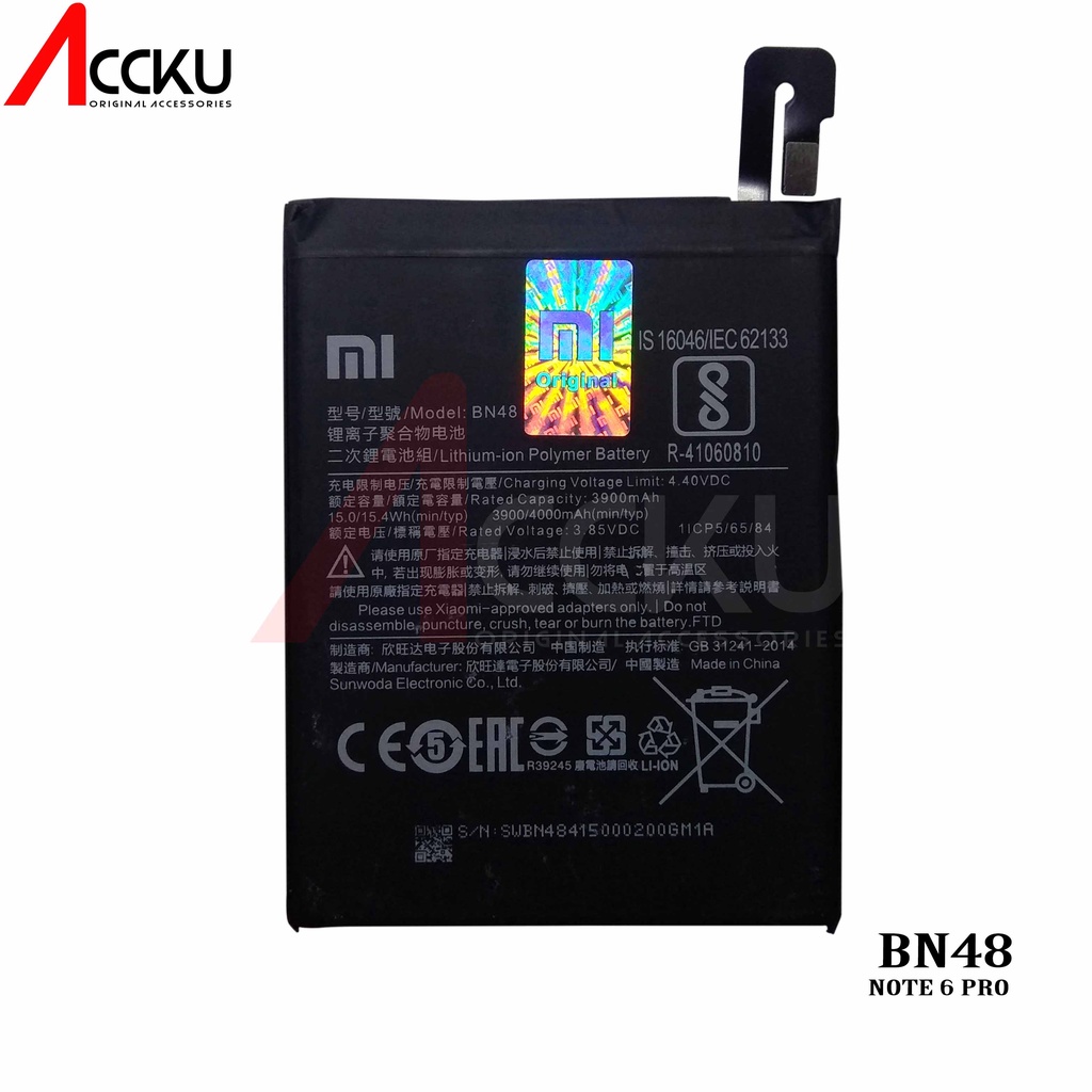 BATERAI XIAOMI NOTE 6 PRO  BATERAI BATTERY XIAOMI BN48 BATERAI BN48 ORIGINAL