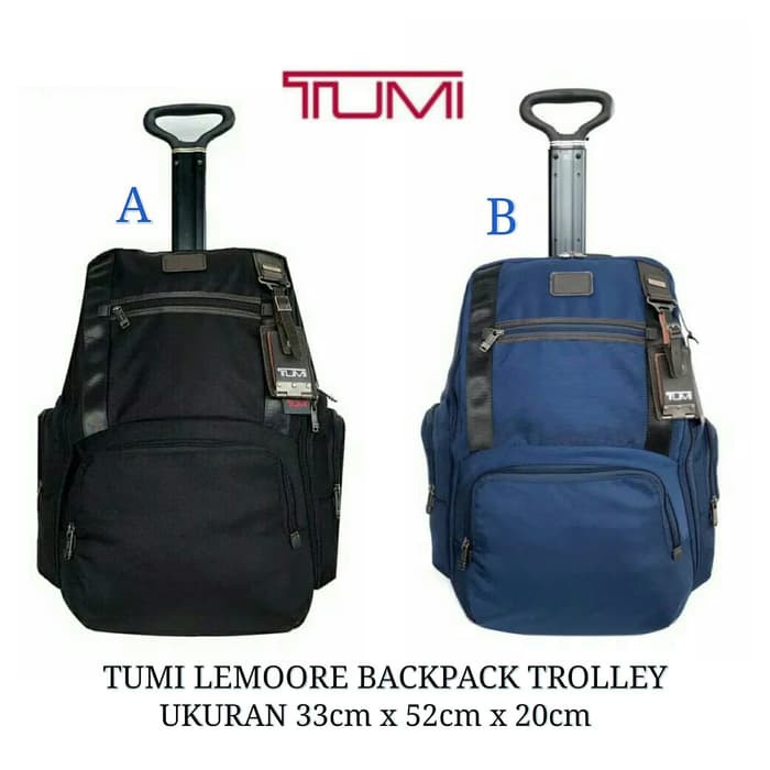 TAS RANSEL TUMI LEMOORE TROLLEY BACKPACK TRAVEL BAG GRADE ORI - Navy