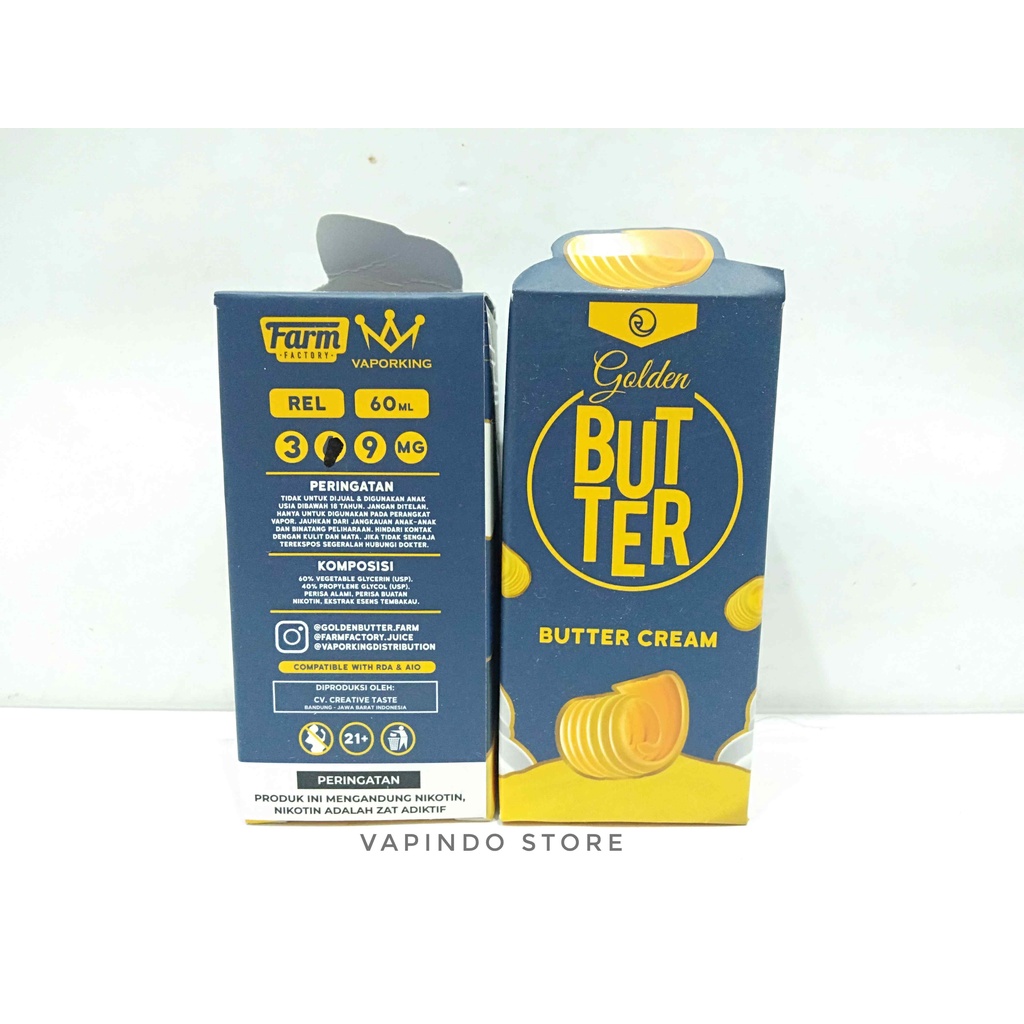 NIC 6MG GOLDEN BUTTER CREAM V1 60ML BY FARM FACTORY X VAPORKING LIQUID