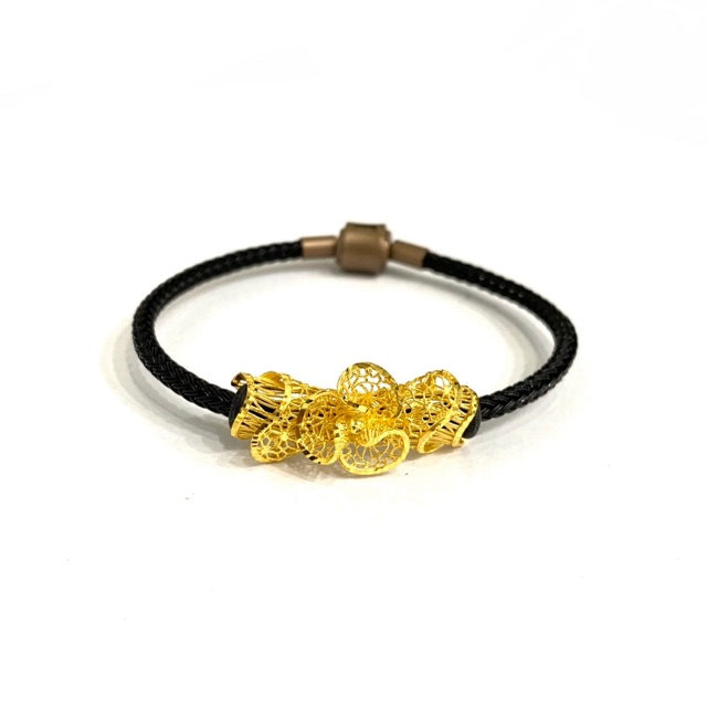 Gelang Tali Pandora Set Liontin Emas Asli Kadar 700 Model Flower