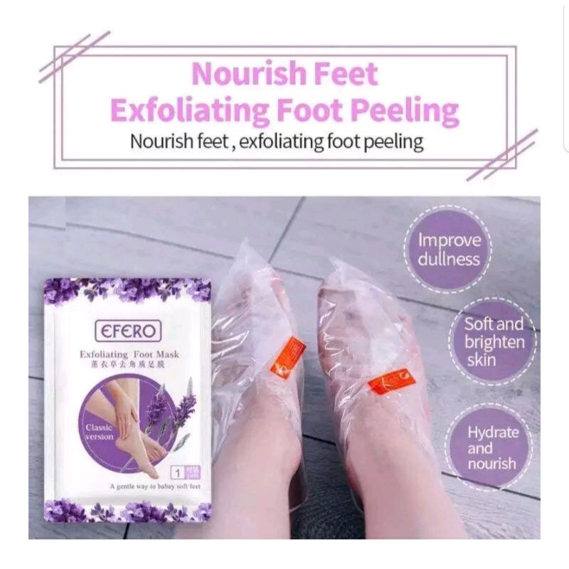 Efero Foot Mask / Masker Kaki Efero / Masker Kaki Merawat Kaki Tumit Kering Pecah-Pecah &amp; Mengelupas Kulit Mati / Masker Kaki Exfoliating Kelupas Kulit Mati / Foot Peeling Foot Exfoliating Foot Mask / Masker Perawatan Kaki / Masker Kaki Melembutkan Kaki