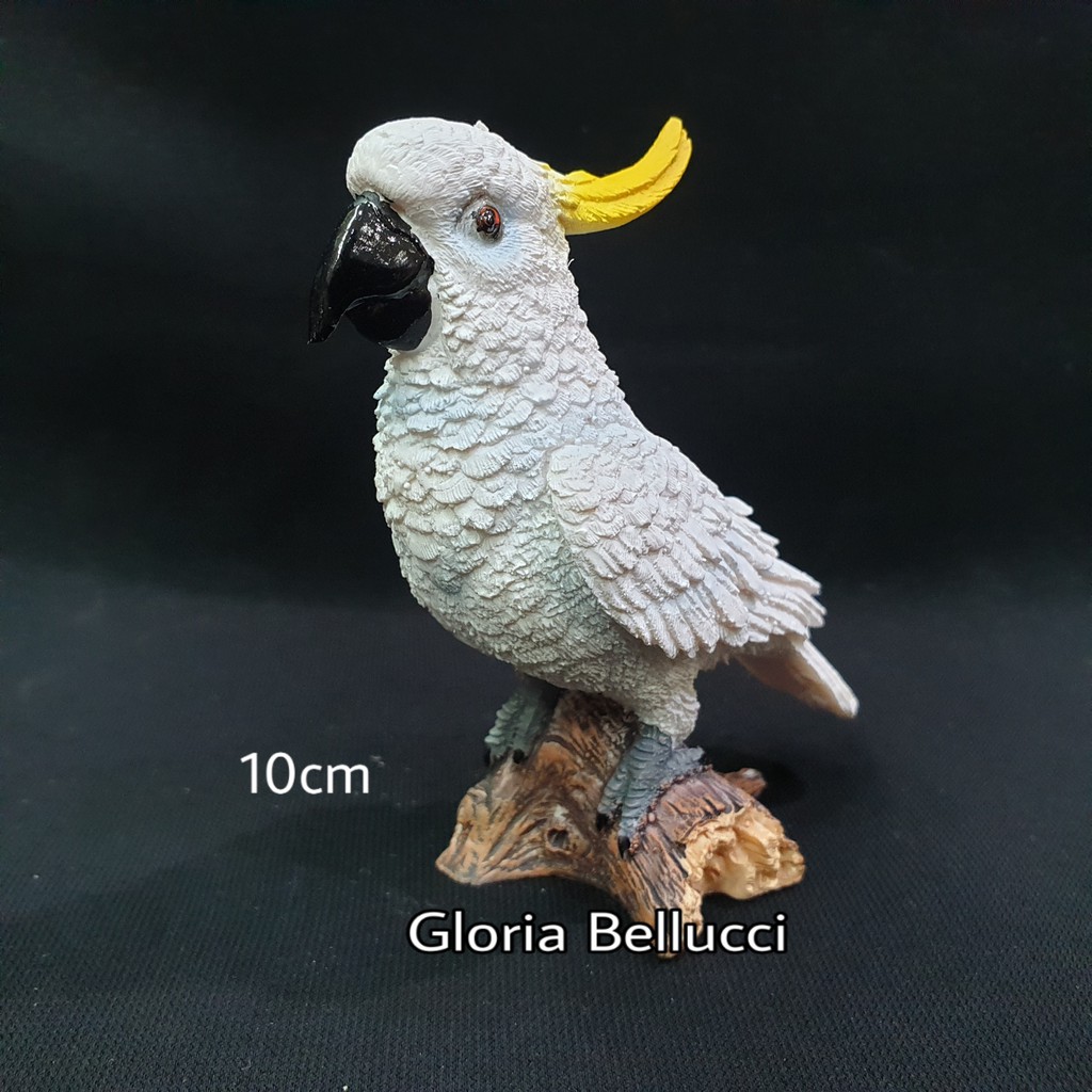 Patung Pajangan Burung Kakaktua Miniatur Kakatua Putih Shopee