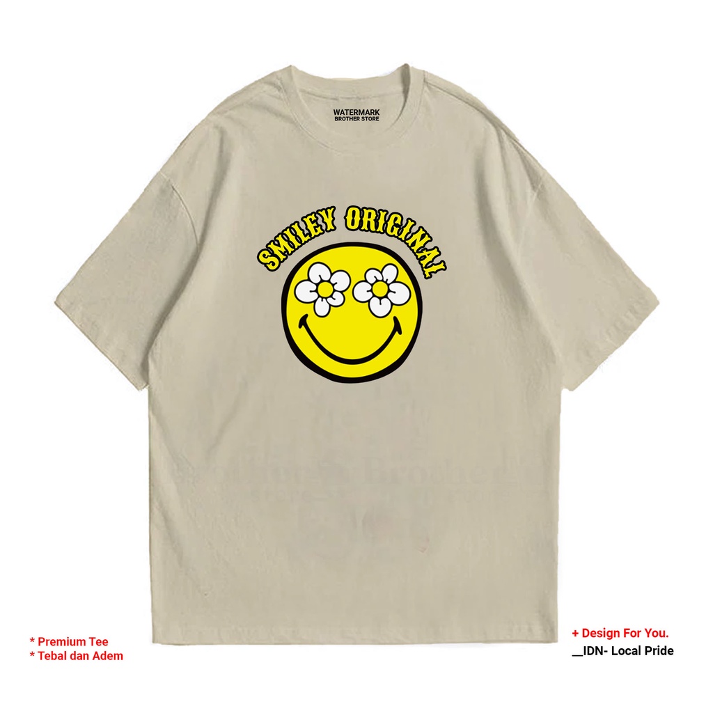 BROTHERSTORE - Kaos Distro Pria - Catoon 24s Tebal - Smiley Original Premium