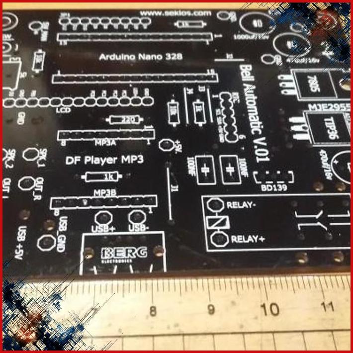 

PCB Bel Sekolah Otomatis Bell Automatic Mp3 Micro SD, USB Pertinax