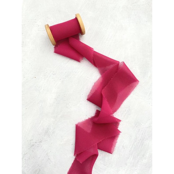 

ribbon in fuschia- wedding ribbon / calligraphy ribbon / vows ribbon / pita buket / pita vow