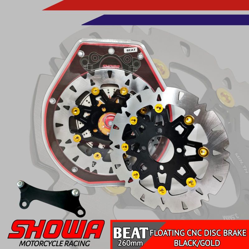 Piringan Cakram Showa Jupiter MX/Z1 Honda Beat Depan CNC Plus Breket Ukuran 260MM