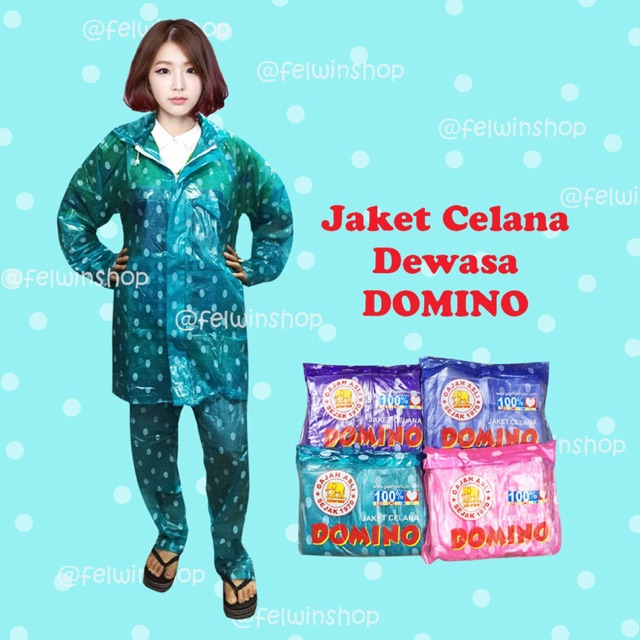 Jas Hujan Polkadot Dewasa Murah Domino