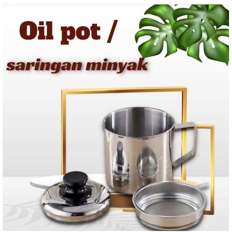 Oil Pot, Wadah Penyaring Minyak, Tempat Penyaringan Minyak Goreng, Saringan Minyak 1300 ML