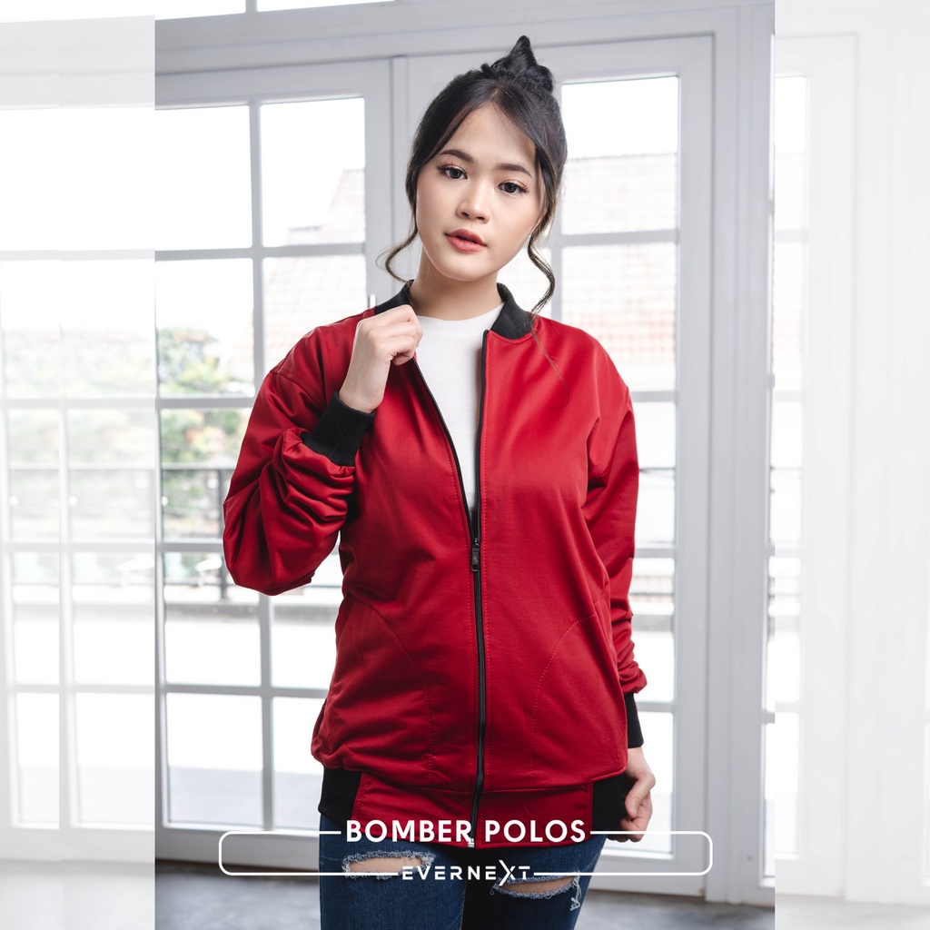 Jaket BOMBER POLOS Cewek Casual Wanita