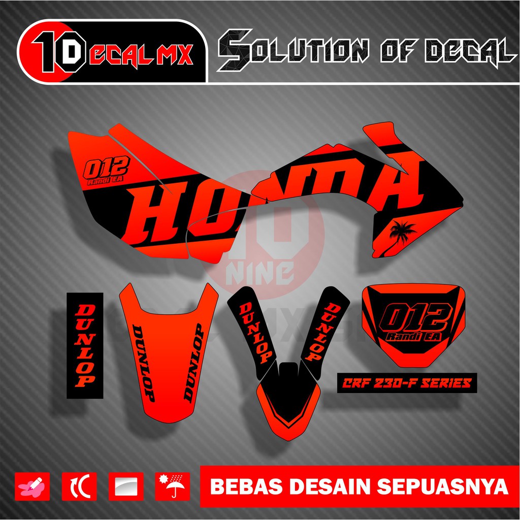 decal stiker crf 230 orange black full hologram