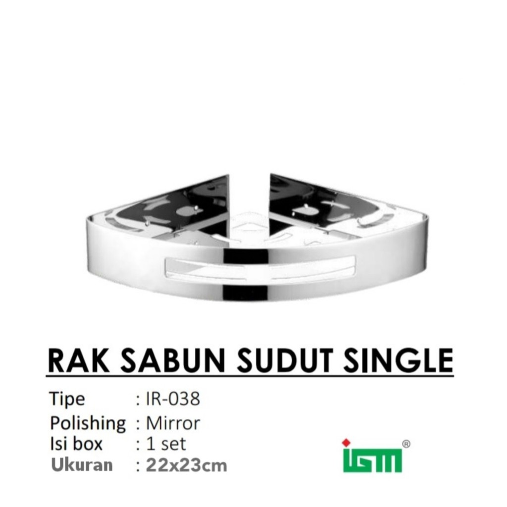 TERLARIS IGM IR-038 RAK SUDUT SIKU TEMPAT SABUN SHAMPO SINGLE