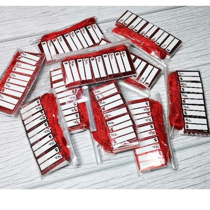 

DFR Bandrol / Price Tag / Label Harga Perhiasan1 Pack Isi 100 - merah - gold ..