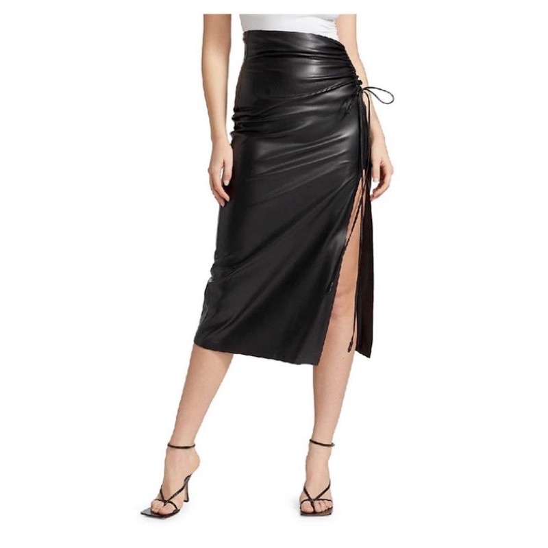 Rok span kulit wanita / skirt leather shaving hotty A-line stretchy by Rise's