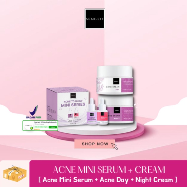 Jual PAKET ISI 3 SCARLETT WHITENING SERUM MINI SERIES  CREAM - ACNE SERIES Murah
