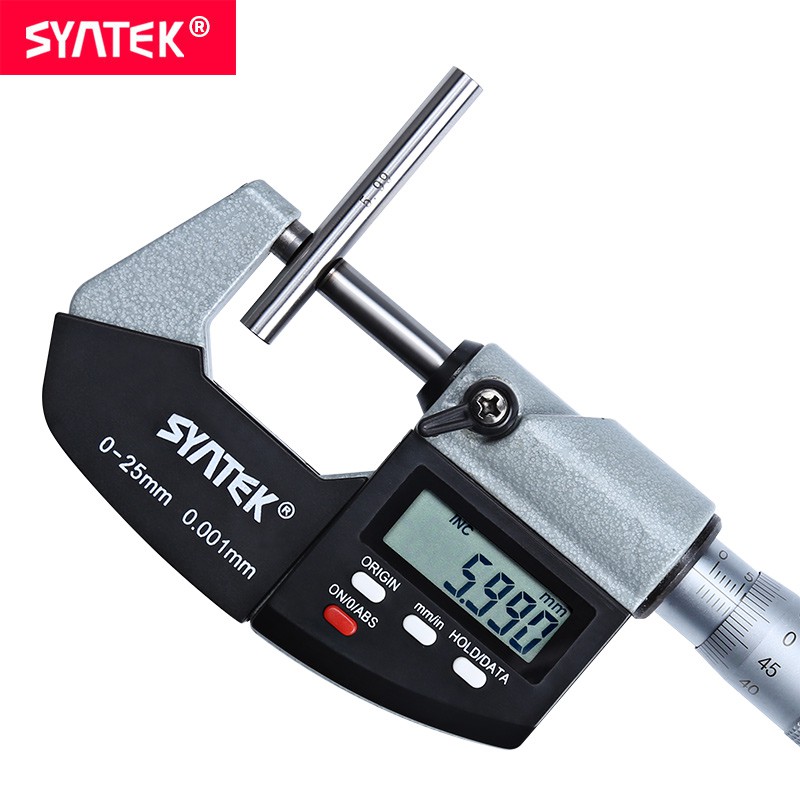 Jual Digital Micrometer 0.001mm Syntek Outside Micro Meter Mikrometer 4 Buttons 0-25mm 0.001 mm Caliper Indonesia|Shopee Indonesia