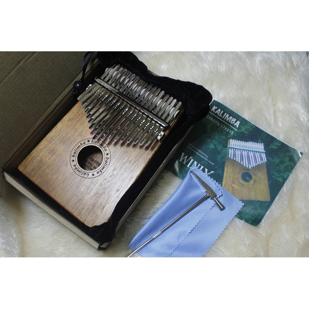 Kalimba 17 Key Fullset Bahan Mahogani