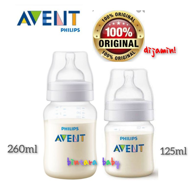 Avent Classic Plus 125ml atau 260ml Botol Susu Avent Wideneck wide neck Newborn Baby Bottle