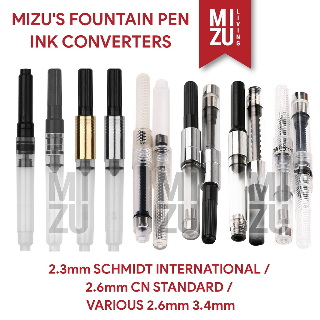 MIZU FOUNTAIN PEN INK CONVERTER SCHMIDT INTERNATIONAL 2.3 2.6 3.4 ETC