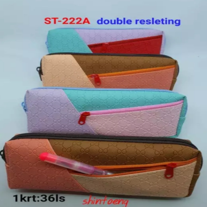 

KOTAK PENSIL / TEMPAT PENSIL / PENCIL CASE SHINTOENG MOTIF TRI COLOR PASTEL ST222A