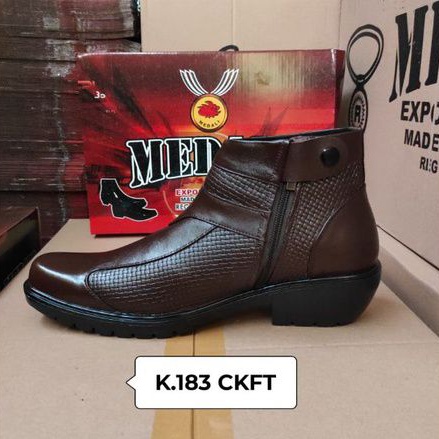 sepatu PDH kulit asli boots Polri TNI security guard PNS sepatu kerja formal tampil lebih keren