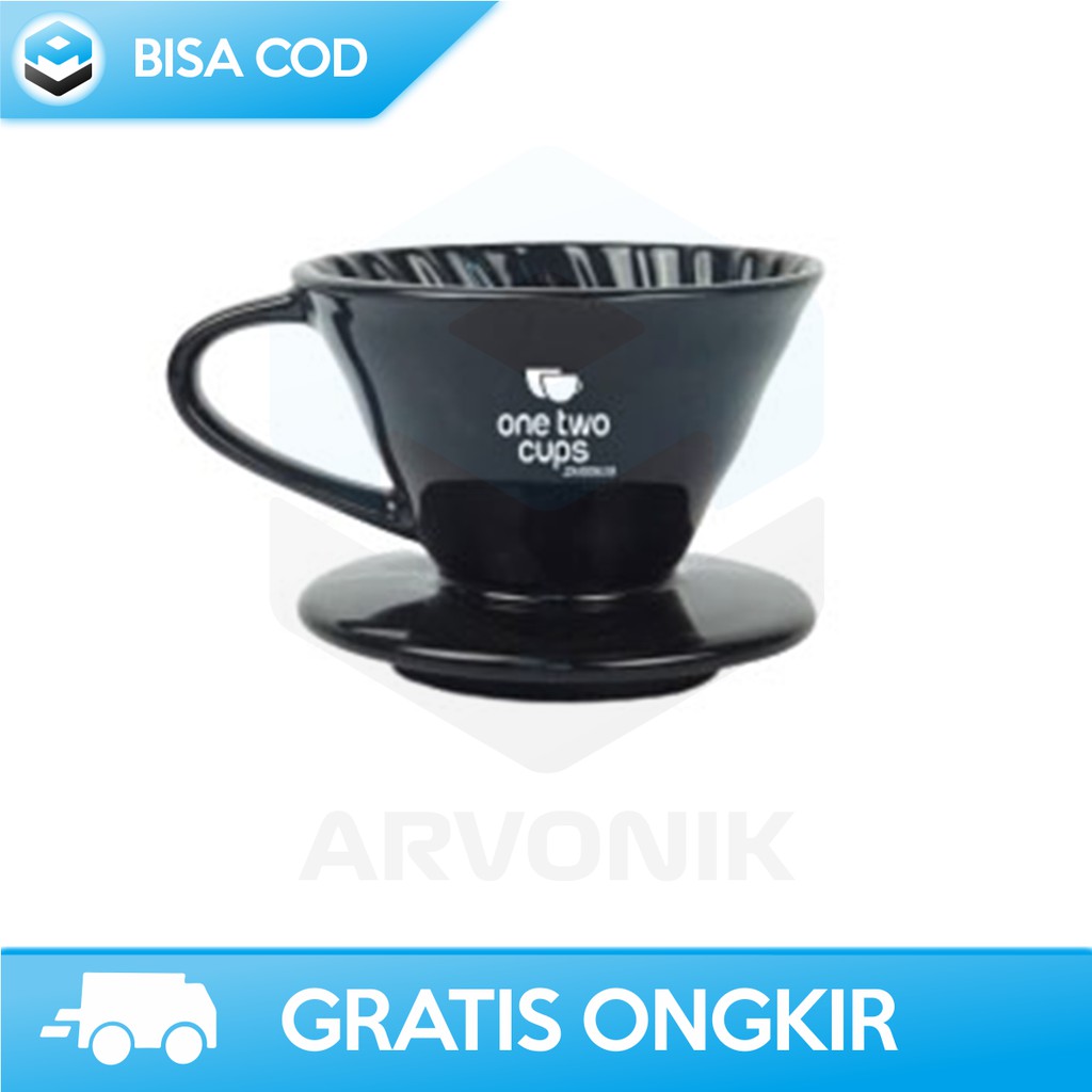 FILTER PENYARING KOPI V60 ORIGINAL ONETWOCUPS ZM00639 BLACK - CONE COFFEE FILTER COFFEE DRIPPER V60