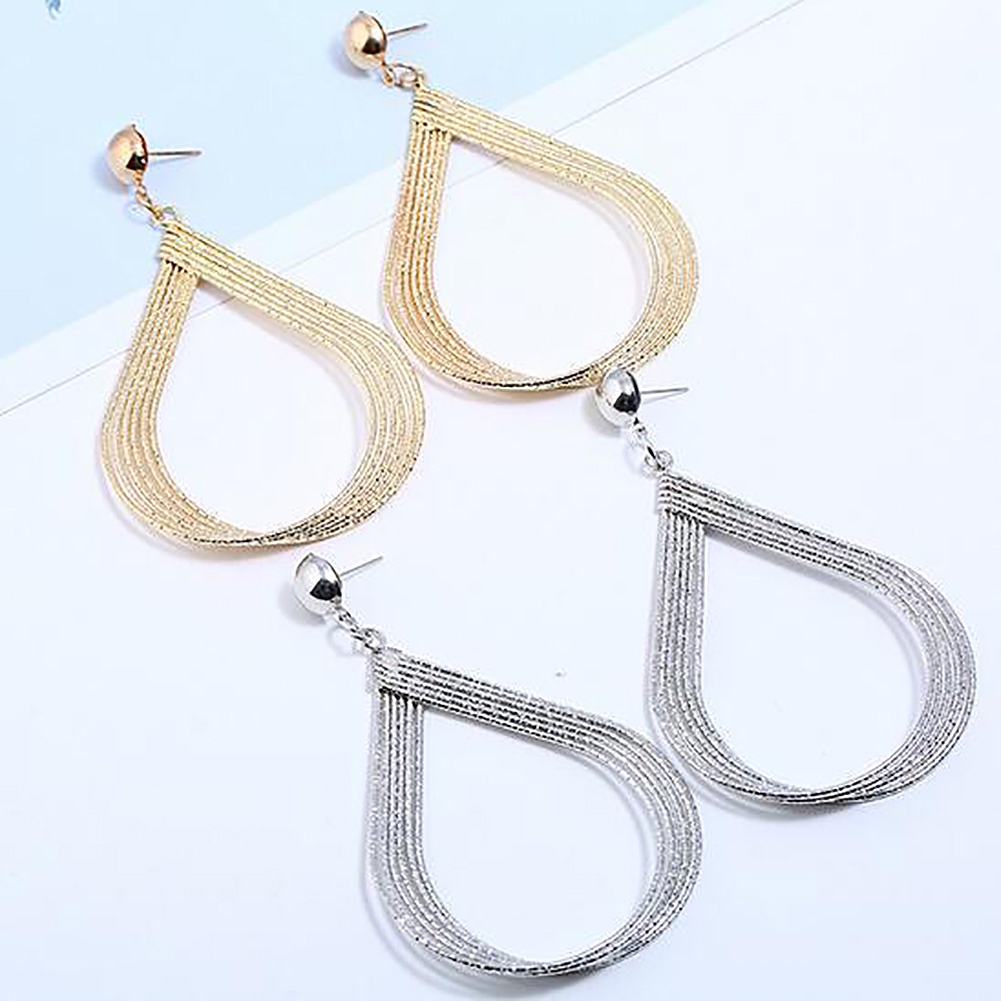 Hu Hu Hu Hu Hu Alat Bantu Pasang Kacamata♡ Anting Tusuk Gantung Wanita Desain Tetesan Air Hollow Gaya Simple Untuk Pesta