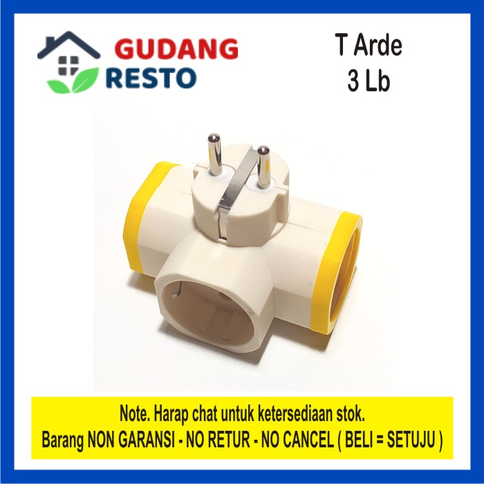 STEKER T ARDE 3 ARAH / LUBANG / CABANG COLOKAN TUSUK SNI TANPA SAKLAR