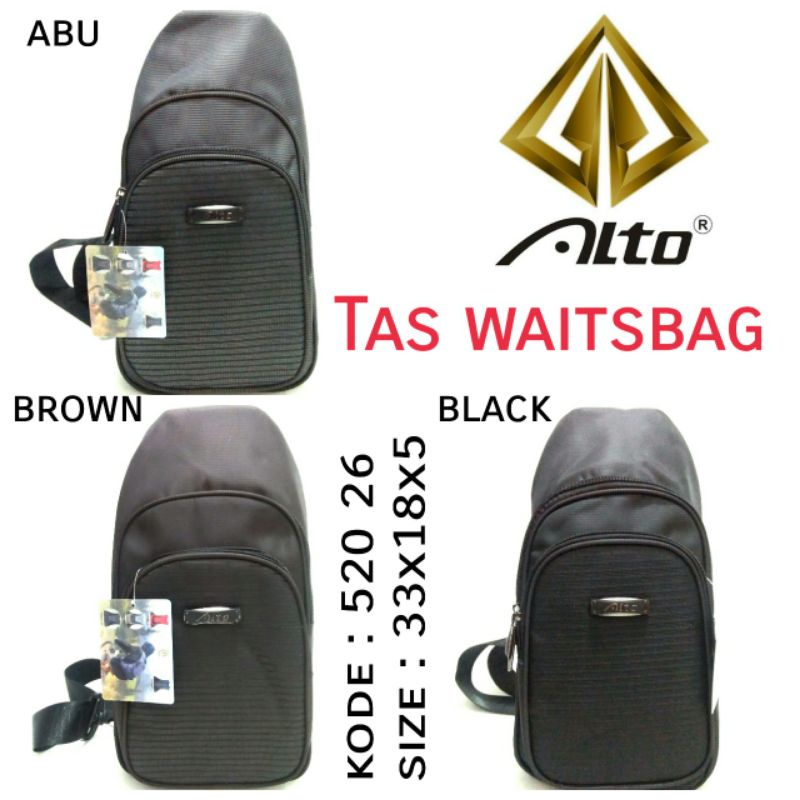 TAS WAIST BAG COWOK TERBARU BY ALTO 3 Warna Hitam Abu Coklat 520 26 TERMURAH