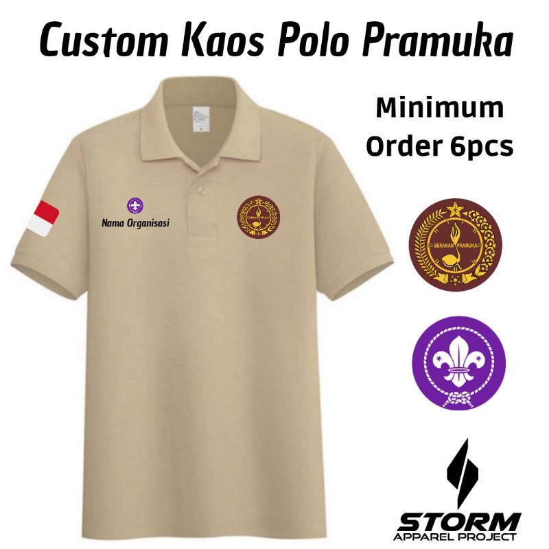 Jual Custom Kaos Polo Berkerah Pramuka Pakai Nama Organisasi ...