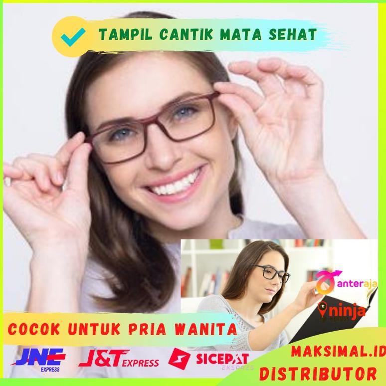 Kacamata Baca Plus Pria Wanita Lipat Kaca Mata Anti Radiasi Baca Tulis Jalan Jernih Auto Focus COD (