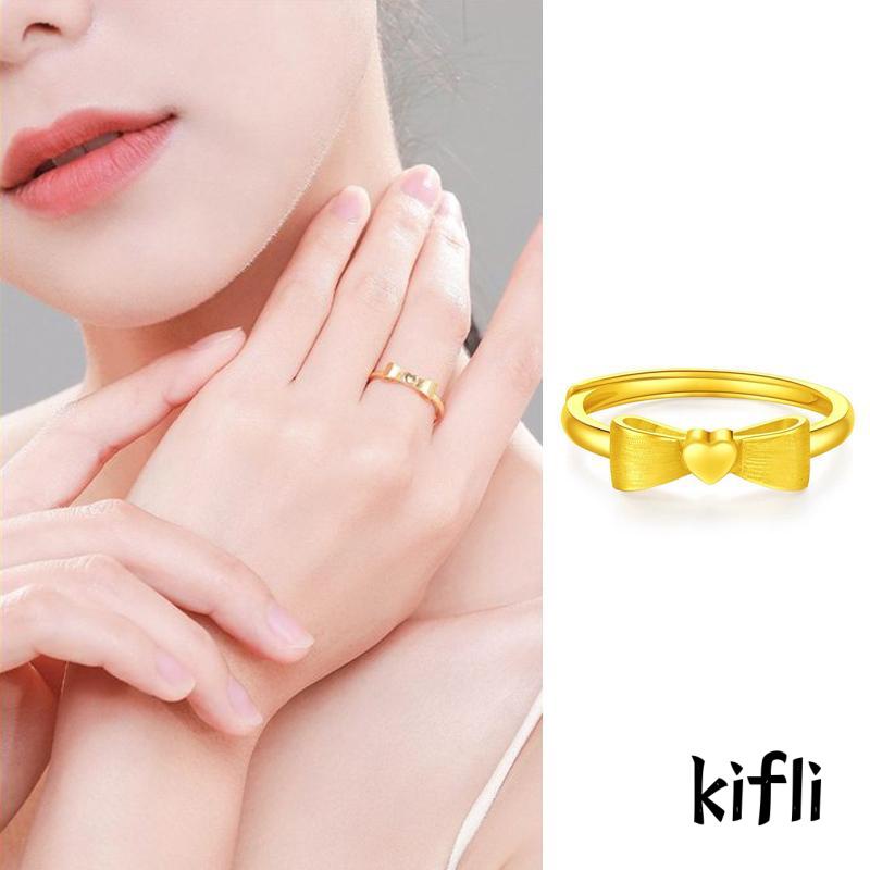 Cincin Jari Telunjuk Model Terbuka Dapat Disesuaikan Desain Pita