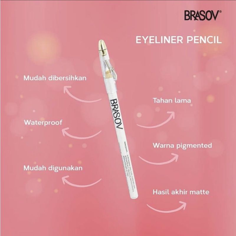 BRASOV Eyebrow Pencil 2 in 1 TYPE  (Pensil Alis + Sharperner)