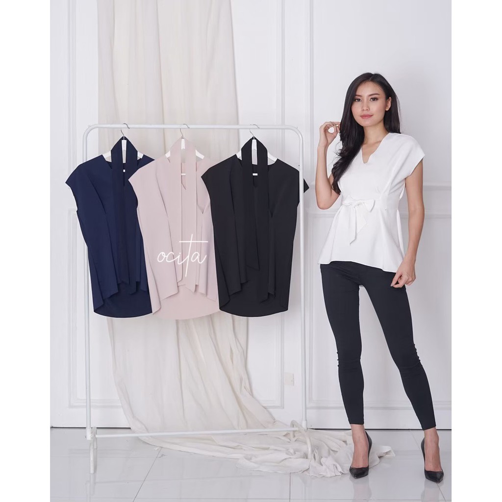 ATASAN BLUS WANITA BAHAN PREMIUM SCUBA CASUAL - SIERRA TOP