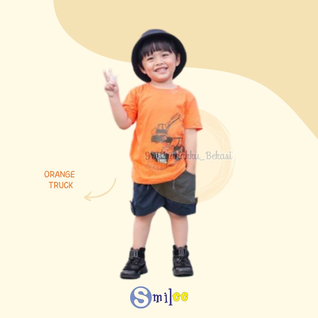 Setelan Anak Cowok Orange Truck Size 1-3Tahun