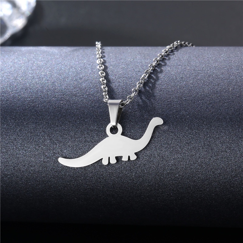 Pribadi fashion baja ornamen dinosaurus hewan kalung Amerika Selatan Stainless steel Kalung