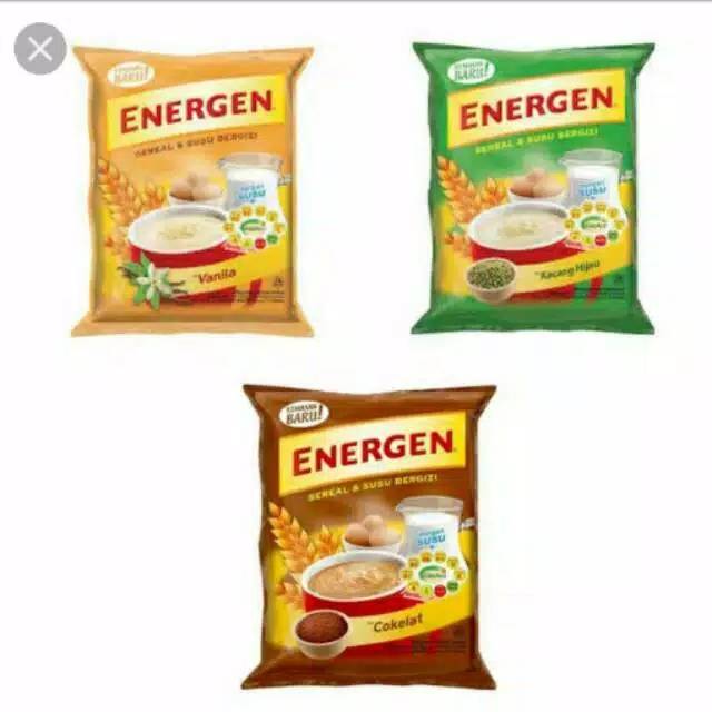 

Energen vanila / Kacang Hijau / Coklat susu dan sereal sachet 29gram