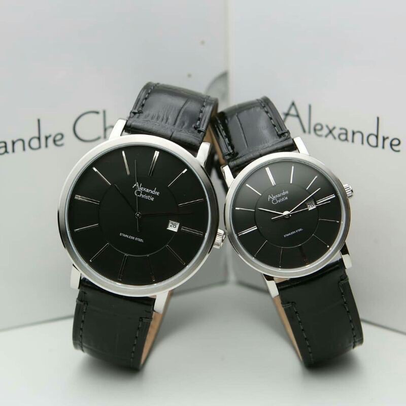 JAM TANGAN COUPLE ALEXANDRE CHRISTIE 8344 AC8344 AC 8344 KULIT ORIGINAL