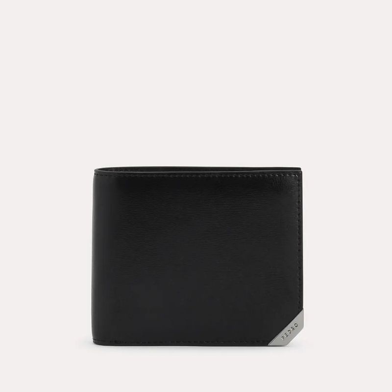 9.9 SALE | PDRO Men Textured Leather Bi-Fold Wallet with Flip