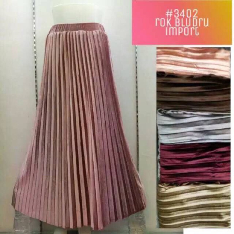 Rok plisket bludru impor/ Rok plisket bludru premium dewasa/Rok plisket bludru import murah/Rok plisket tebal/Rok plisket import murah/Rok plisket kekinian/Rok plisket dewasa premium