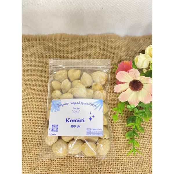 

100gr | KEMIRI BULAT UTUH | Herbal alami bumbu dapur penyedap masakan rempah nusantara Indonesia