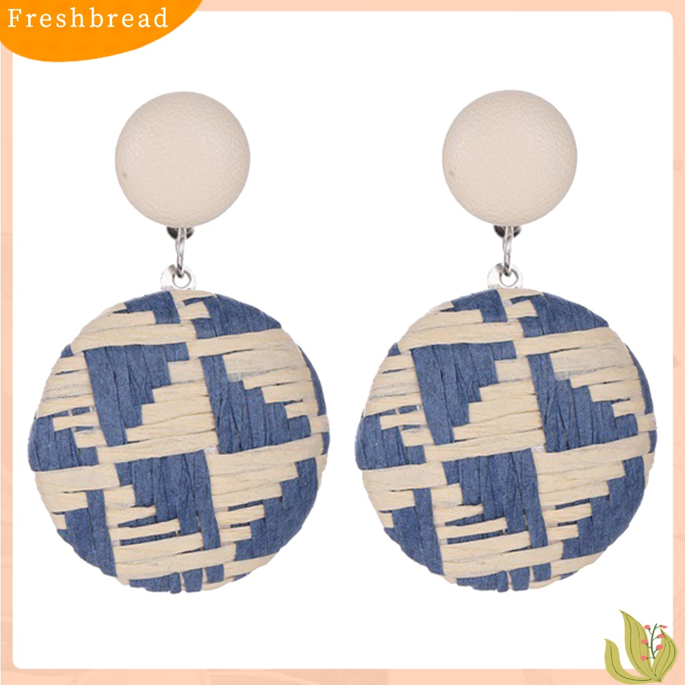 Fresh| Anting Tusuk Gantung Desain Anyaman Jeramigeometri Gaya Boho Untuk Wanita
