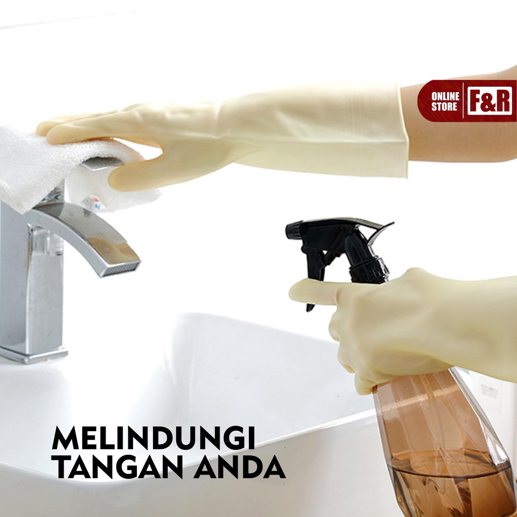 Sarung Tangan Karet Sarung Tangan Cuci Piring Sarung Tangan Kebun Anti Air Tebal Latex Rubber Glove